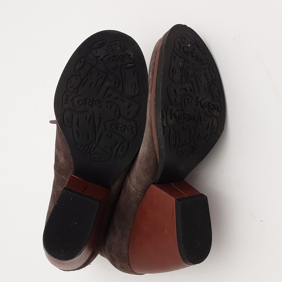 Kors Ease Brown Suede Ankle Boots Festival Rodeo Casual Office Women 7.5M Y2k - Picture 9 of 12